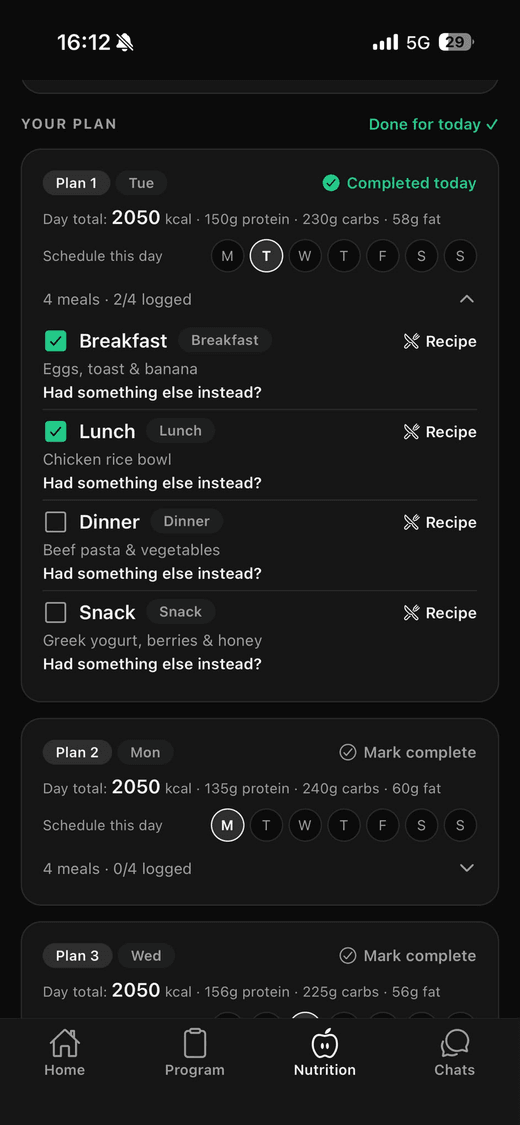 A nutrition plan